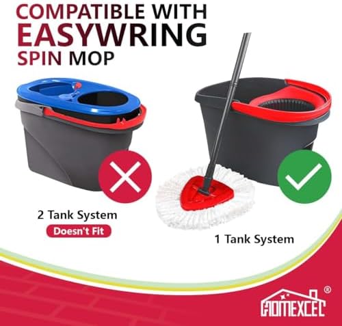 HOMEXCEL 6-Pack Mop Heads for O-Cedar EasyWring Spin Mop