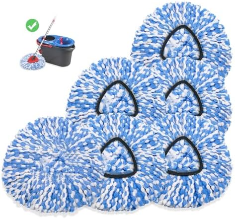 6 Pack Spin Mop Heads Replacement for O ceda RinseClean 2
