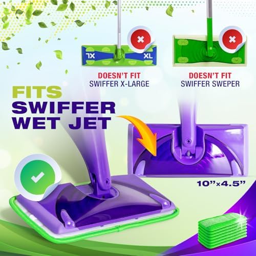 VanDuck Reusable Mop Pads 4 Pack - Microfiber WetJet Refill