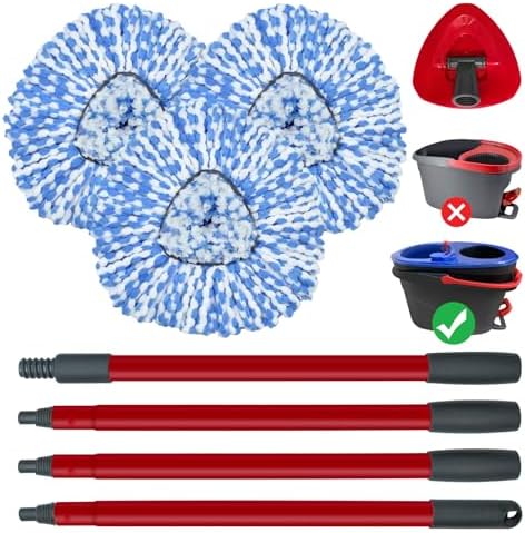 DLAIMI Spin Mop Replacement Heads Combo Set