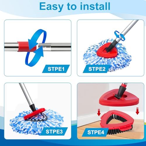 Pkulater O Cedar 8-Pack Spin Mop Replacement Heads