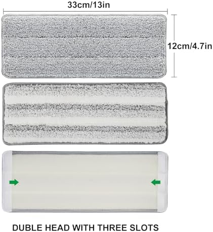 HiBaBy Microfiber Mop Pads 3 Pack - 13 x 49 Flat Mop Refill Replacement