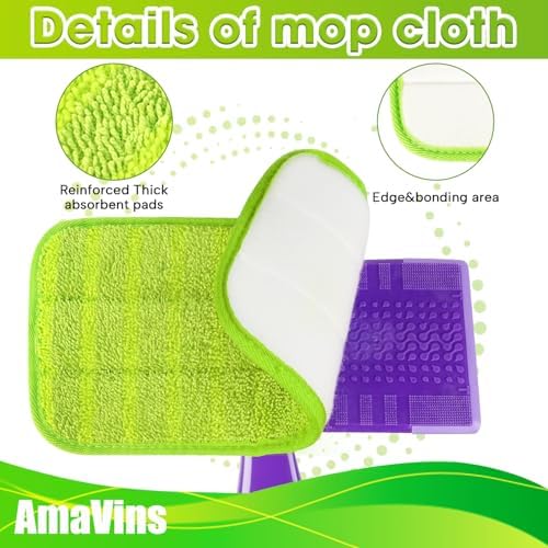 AmaVins 3 Pack Reusable Swiffer WetJet Mop Pads