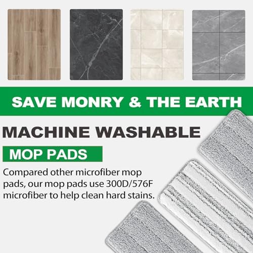 HiBaBy Microfiber Mop Pads 3 Pack - 13 x 49 Flat Mop Refill Replacement