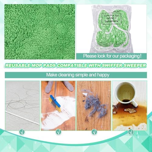 Nuogo 8 Pack Reusable Wet Mop Pads Refills for Swiffer