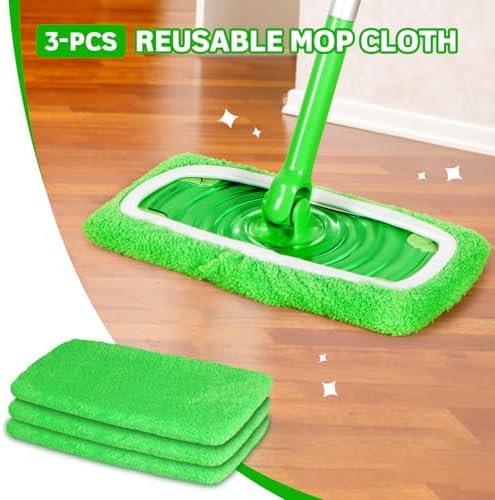 ZHAYAO Reusable Microfiber Mop Pads 3 Pack for Swiffer Sweeper