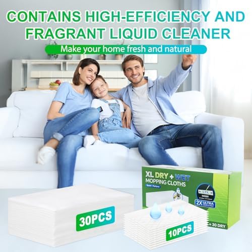 SAUAUSUN 40 Count XL Mopping Cloths Kit for Swiffer Sweeper XL