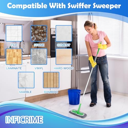 INFICRIME 6 Pack Reusable Microfiber Mop Pads