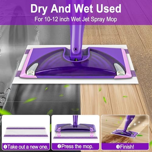 Kusroie 50 Count Wet Jet Pads Refill for Hardwood Floor Cleaning