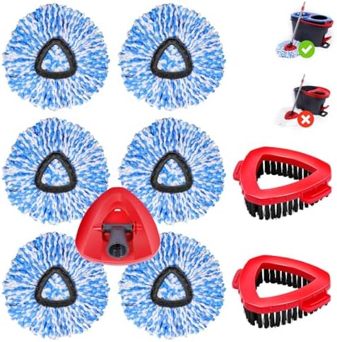 6 Pack Mop Replacement Heads for Oceda RinseClean 2-Tank System
