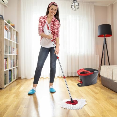 ANREKEYH Spin Mop Head Set - 2 Refills 30-58in Handle Triangle Base