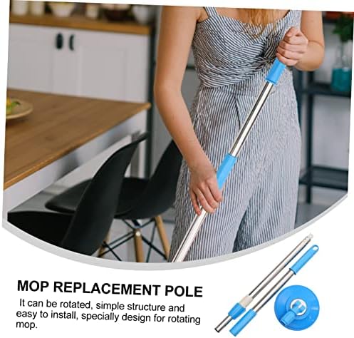Ipetboom Mop Pole Replacement Stainless Steel Rod Rotating Handle
