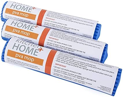 Kitchen Home PVA Sponge Roller Mop Head Refills - 3 Pack