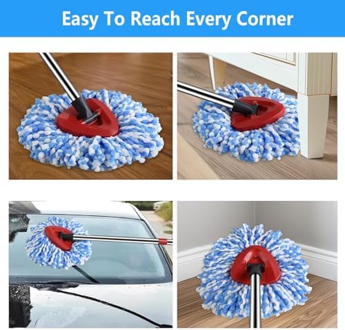 5 Pack Microfiber Mop Head Replacements for RinseClea Spin Mop