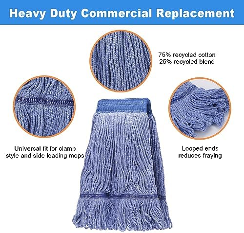 3 Pack Reusable Mop Head Refills for Commercial Use