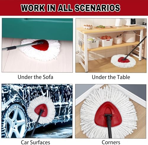 SUOSEC Spin Mop Replacement Heads 2 Pack