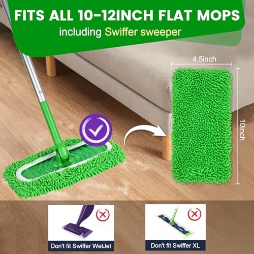 6Pcs Reusable Microfiber Mop Pads for Swiffer Flat Mops