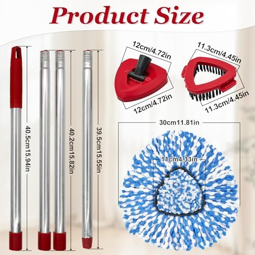 Aiyiried Spin Mop Handle and Replacement Heads Combo Set