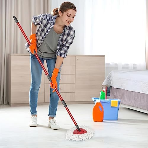 Qulable Spin Mop Replacement Handle - 4-Section Adjustable 30 to 58 Mop Stick