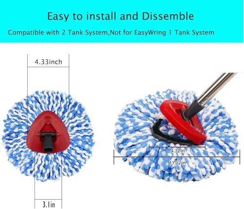 6 Pack Spin Mop Replacement Heads for Ocedar RinseClean 2