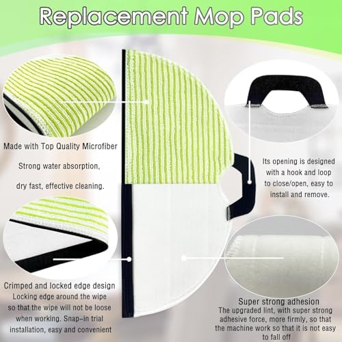 Marebm RV2001WD Vacuum Mop Replacement Pads 6 pcs
