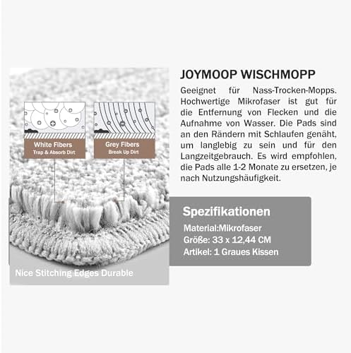 JOYMOOP 13 Mop Head Replacement with Microfiber Pad