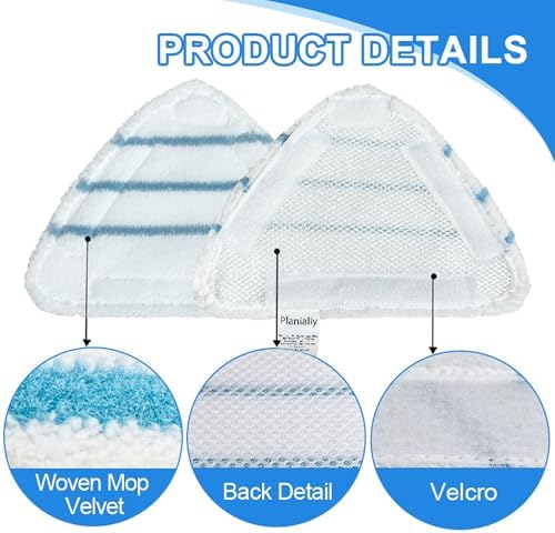 4 Pack Reusable Mop Pads for True Tidy STM-500 Steam Mops