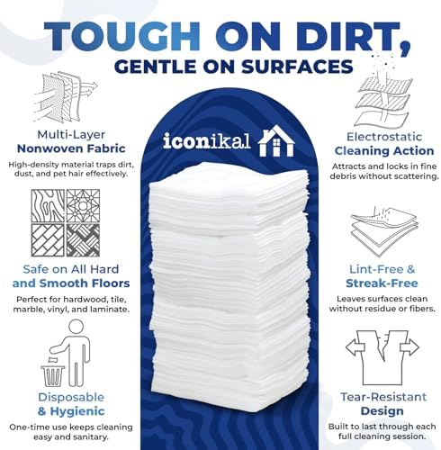 Iconikal Dry Mop Pad Refills 90-Pack for Swiffer