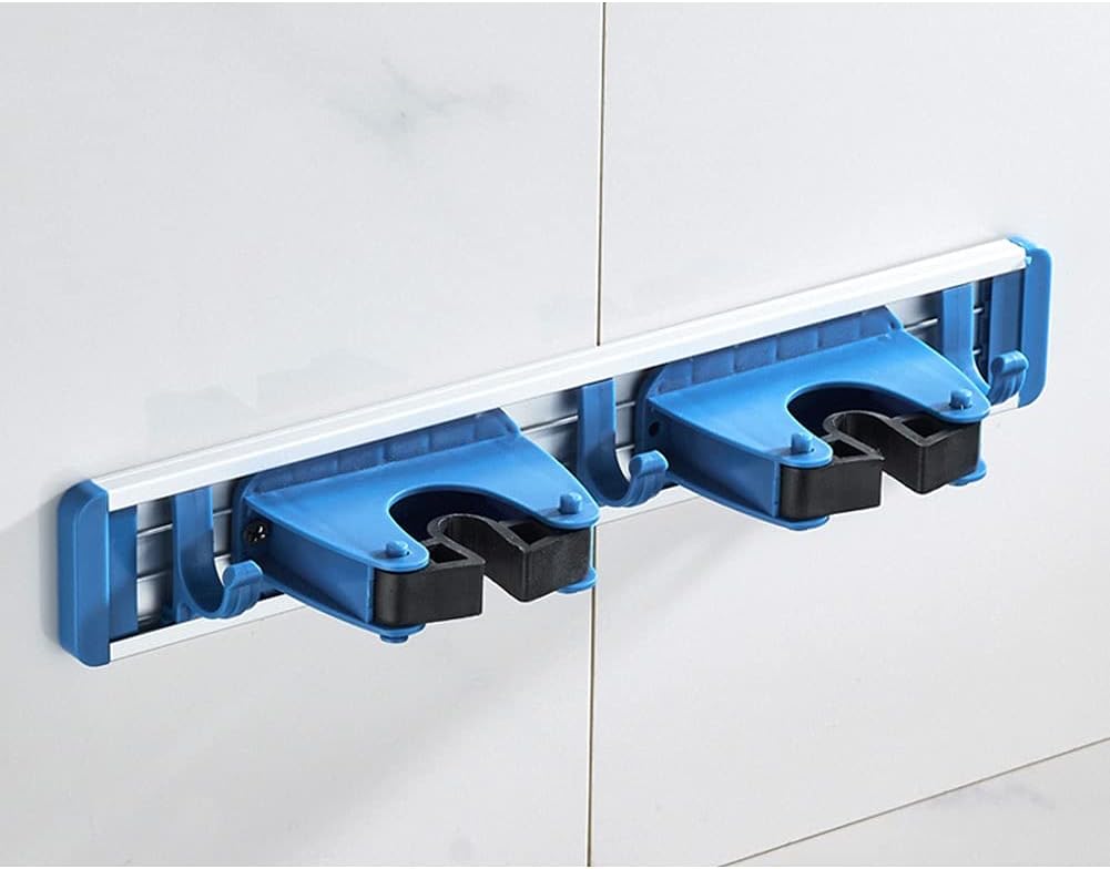 SHIJINHAO Broom Mop Holder Hook Wall Mount 35cm Blue
