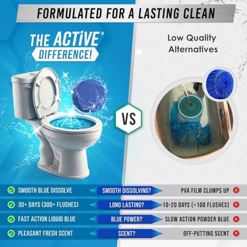 ACTIVE Automatic Toilet Cleaner Tablets - 12 Pack Septic Safe Heavy Duty