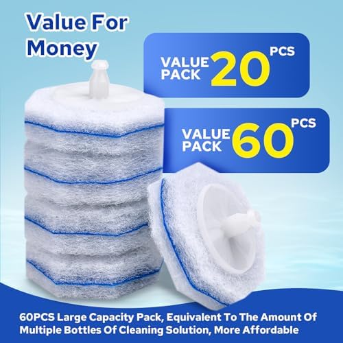 Cecailin 60pcs Disposable Toilet Brush with Cleaner 1