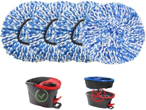 Fazlynyi Microfiber Mop Head Refill 4-Pack Easy Clean