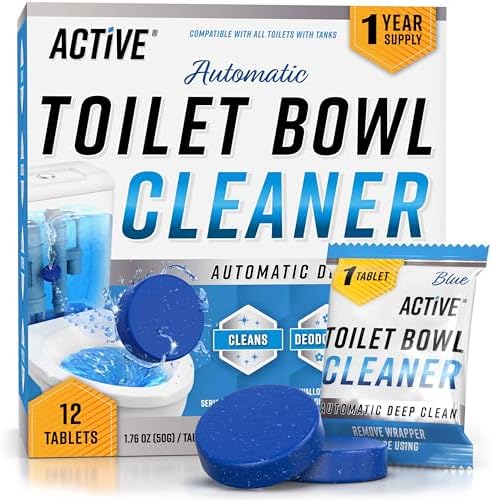 ACTIVE Automatic Toilet Cleaner Tablets - 12 Pack Septic Safe Heavy Duty