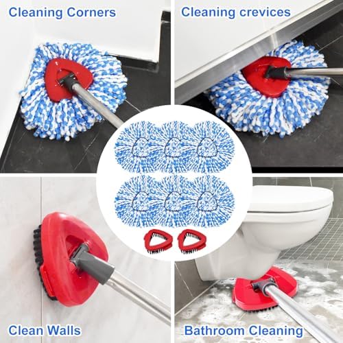 GFRED Spin Mop Refill Scrub Brush Replacement Heads for O Cedar RinseClean