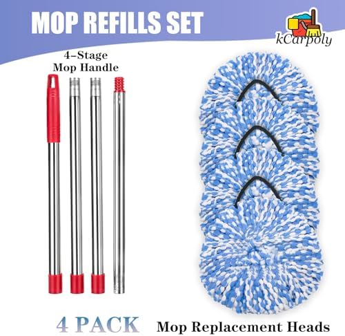 4 Pack Spin Mop Heads for Oceda RinseClean 2 Tank System 1
