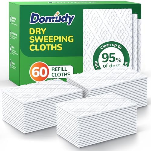 Domudy 60 Count Dry Sweeping Cloths Refills for Swiffer 1