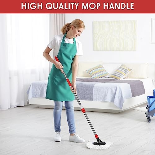 Rtteri Spin Mop Handle Replacement - Rotating Telescoping Pole for Cleaning Black