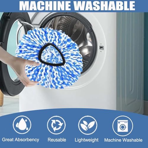 FOOKCIAN 4-Pack Spin Mop Replacement Head