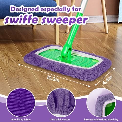AmaVins 5 Pack Reusable Microfiber Mop Pads for Swiffer Sweeper