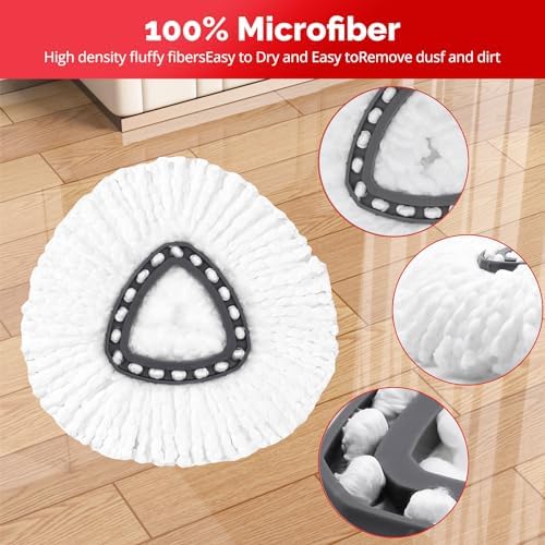 Spin Mop Replacement Head Set with Adjustable Handle and Base