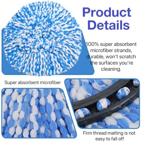 6 Pack Spin Mop Heads Replacement for O ceda RinseClean 2