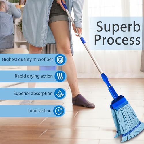 4 Pack Heavy Duty Microfiber Mop Refill - Extra Absorbent Durable