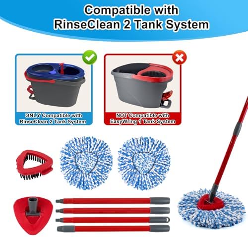 Heuihm Spin Mop Replacement Set for Ocedar Rinseclean 2 Tank System