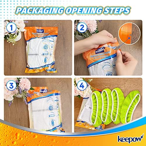 KEEPOW Reusable XL Mop Pads 4 Pack