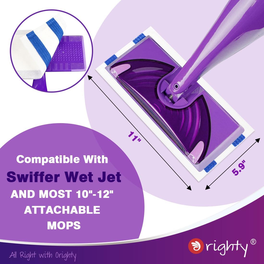 Orighty 48 Count Dry Mop Pads for Swiffer WetJet