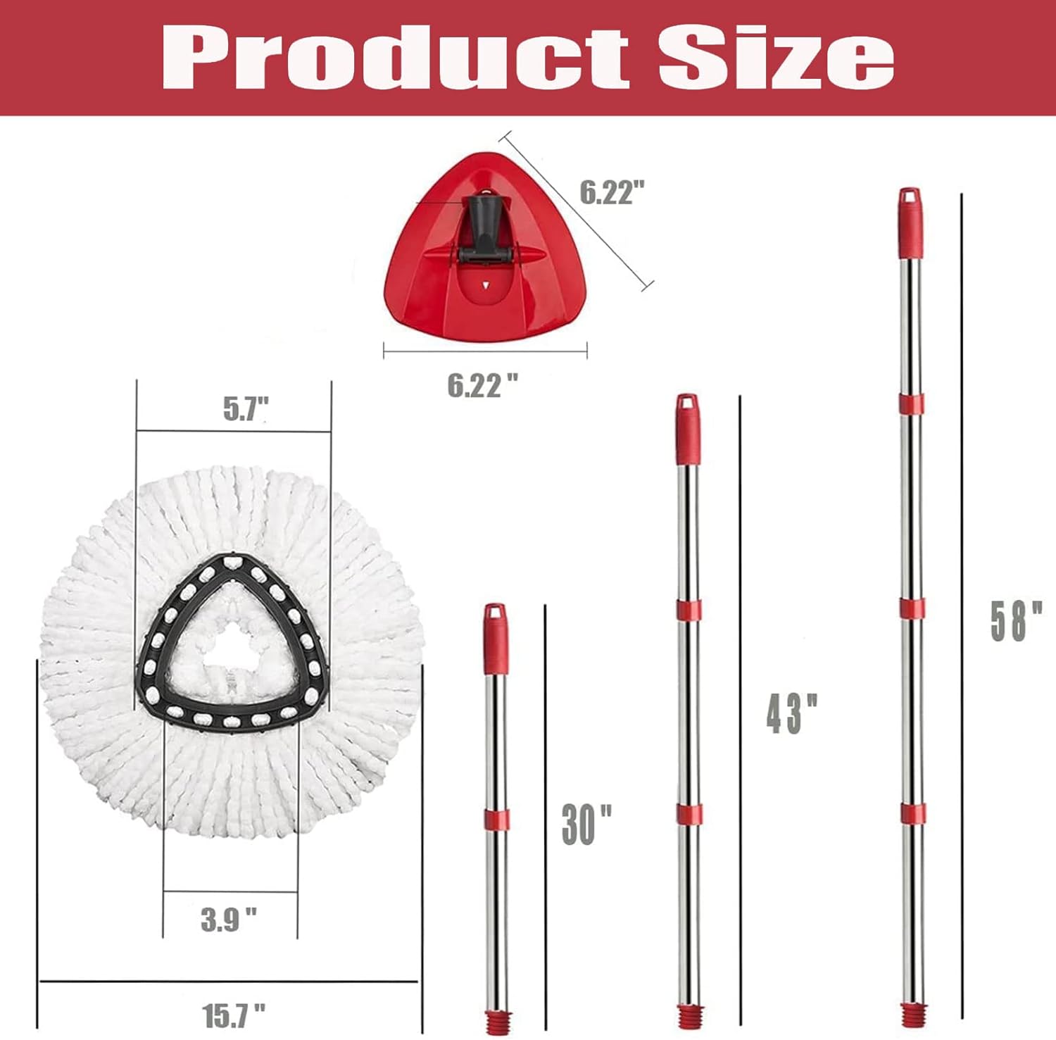 O-Cedar Spin Mop Replacement Head Set with Handle and Base