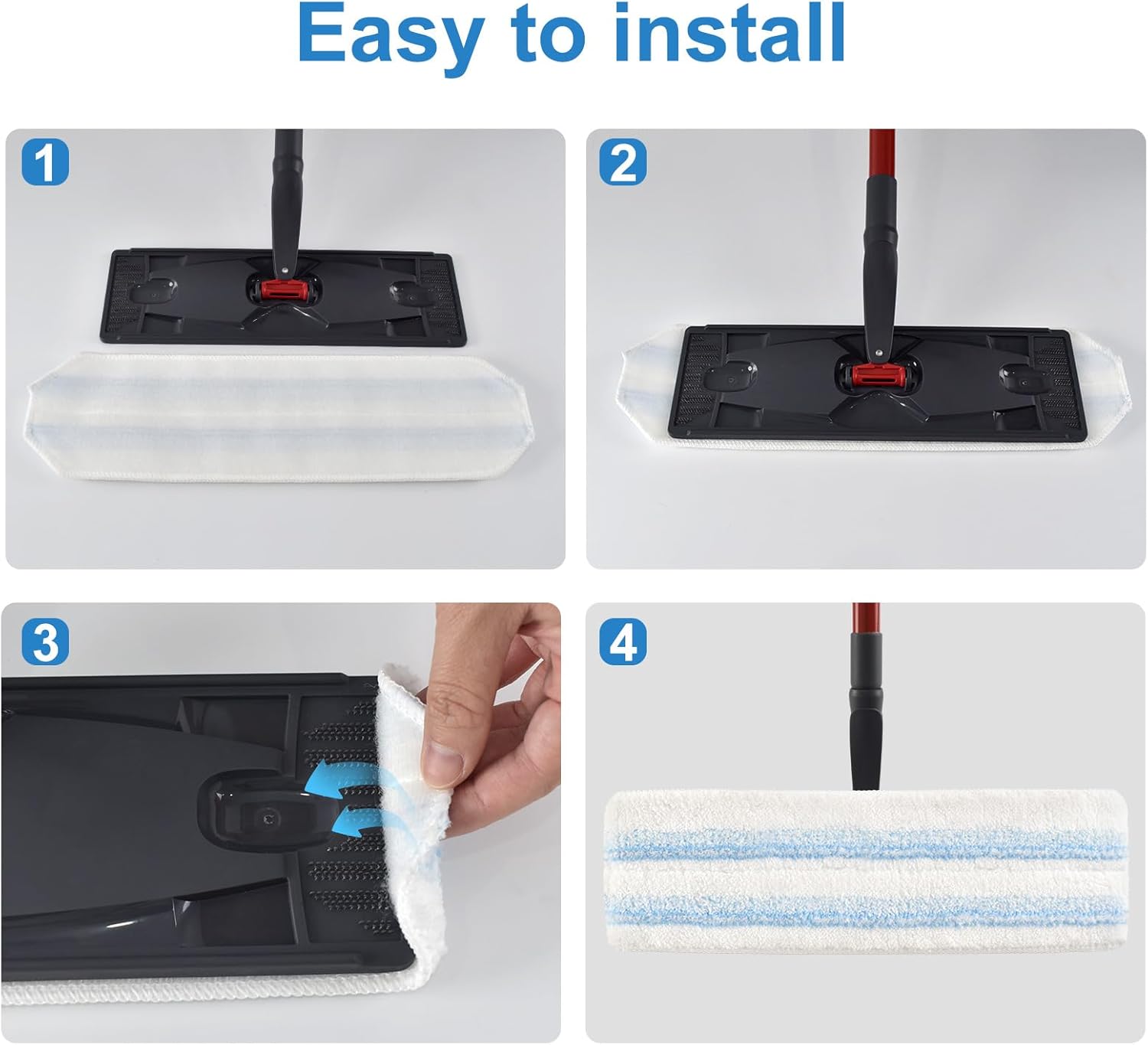 GFRED 8 Pack Mop Pads for O Cedar H2Pro Flat Mop System