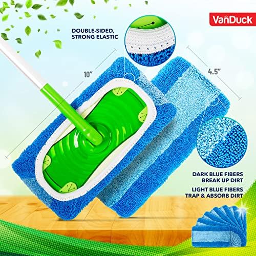 VanDuck Reusable Pet Mop Pads 4-Pack - Heavy Duty for Swiffer Sweeper