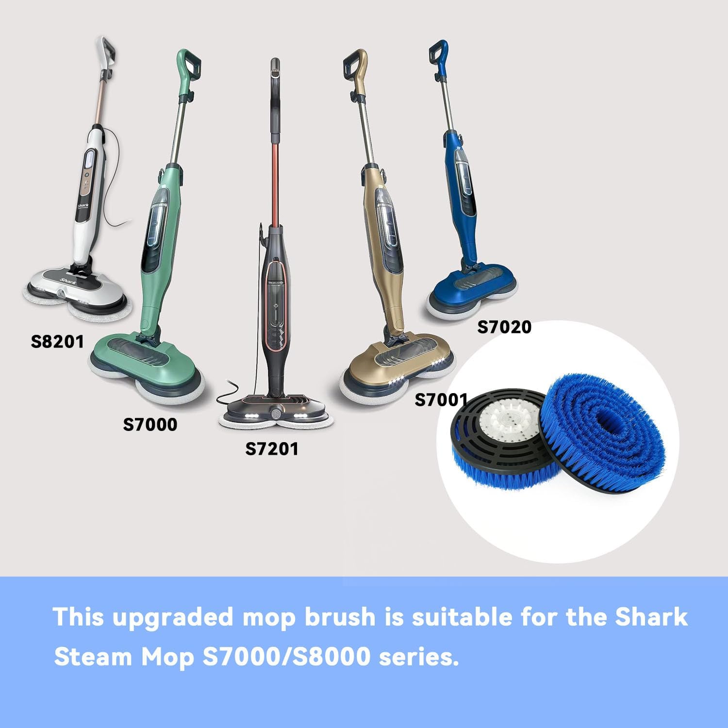 2 Pack S7001 Upgraded Mop Pad Brush Heads for Shark