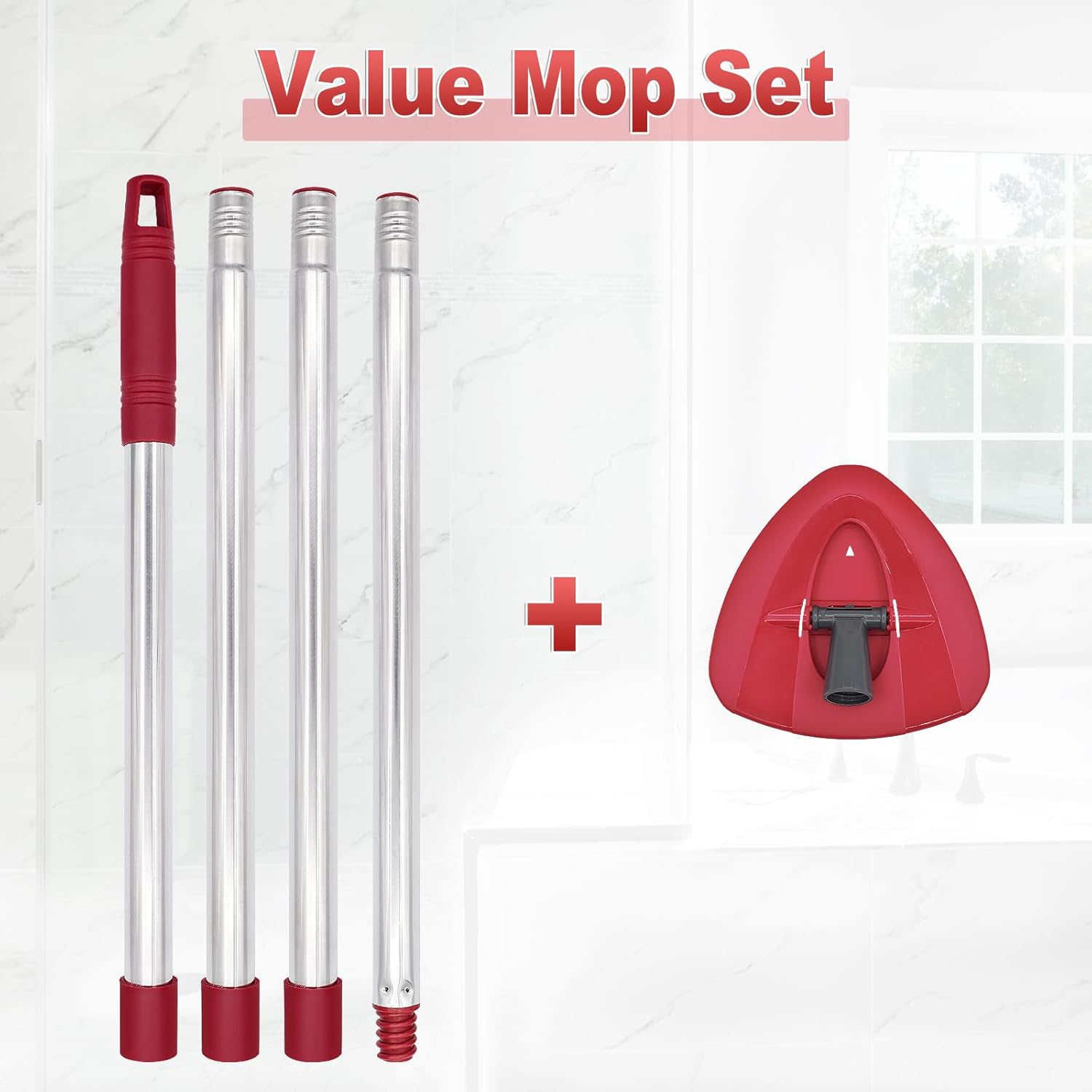 Yuunaie 4-Section Mop Handle Base Set for O Cedar